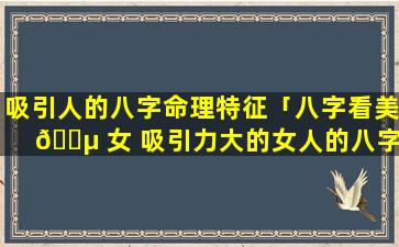 吸引人的八字命理特征「八字看美 🌵 女 吸引力大的女人的八字」